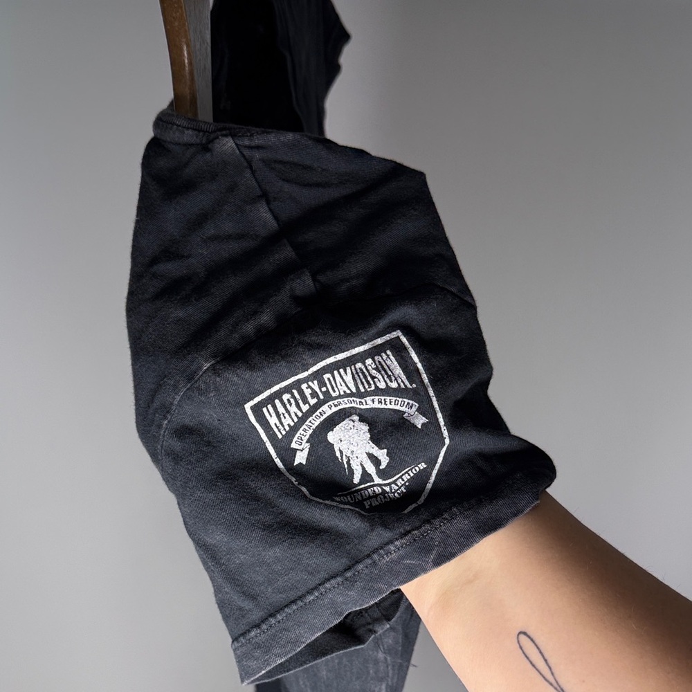 Harley-Davidson Black V-Neck Short Sleeve Tee - Picture 3 of 4